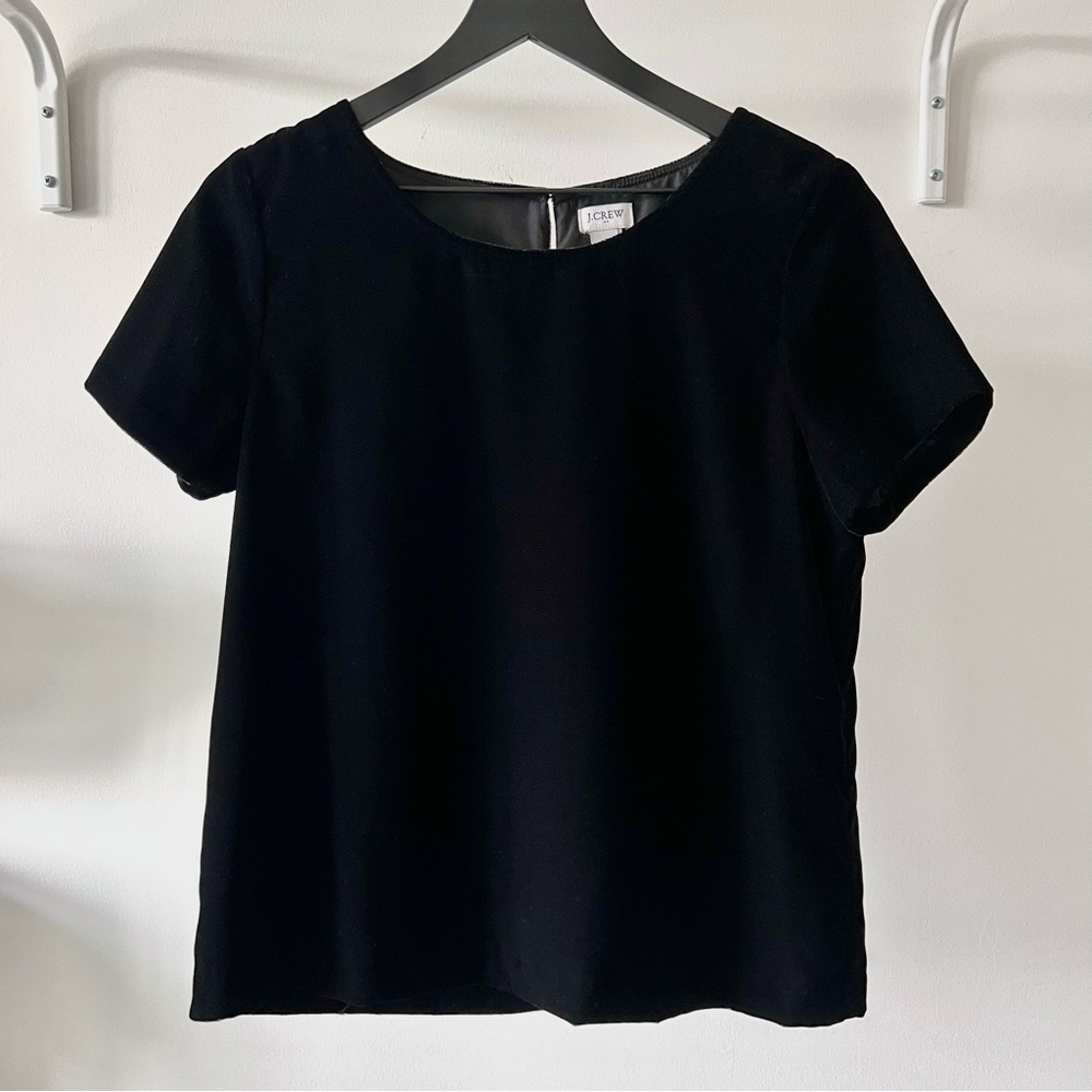 J. Crew Black Velvet Tee